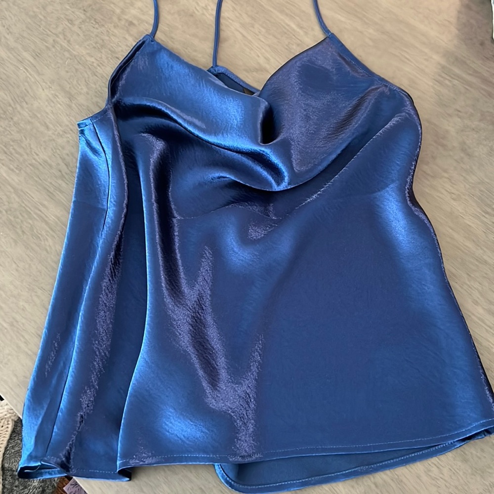 Cowl Neck Satin Tank